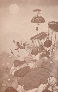 Como o inventor do avião teve a idéia pela primeira vez durante um deslizamento de terra, c1918 1919 de William Heath Robinson