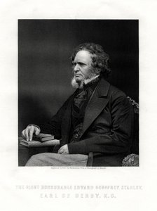 Edward Geoffrey Smith-Stanley, 14º Conde de Derby, estadista britânico, c1850-1899. de W. Holl