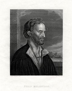 Philipp Melanchthon, teólogo alemão e escritor da Reforma Protestante, século XIX. de W. Holl