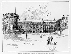 Lower Castle Yard, Dublin, gravado por Herbert Railton (1857-1910)