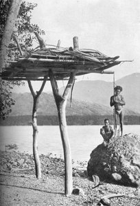 Plataforma mortuária na Nova Guiné, 1902 de W. Lindt