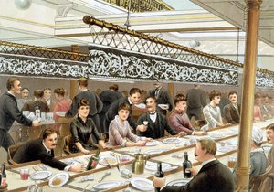 Na Baía, Hora do Jantar - Um Oceano Atlântico Swell, de &39;P und O Pencillings&39;, c.1890