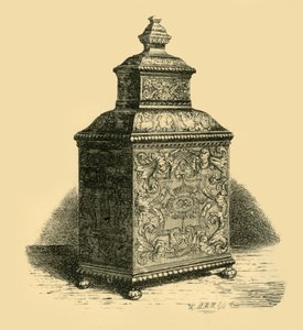 Caddy de chá de prata, 1716, 1881.