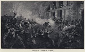Motim no Astor Place em 1849 (litho) de W. P. Snyder