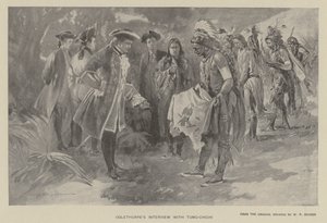 Entrevista de Oglethorpe com Tomochichi (litho) de W. P. Snyder