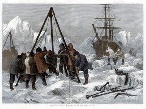 Vida no Ártico, abrindo caminho para o gelo desde Winter Quarters, 1875 de W. Palmer