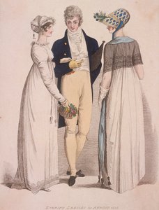 Duas mulheres e um homem de vestido de noite, 1808