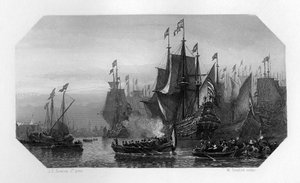 Piet Pieterszoon Hein traz a frota de prata, Holanda, 1629 c1870