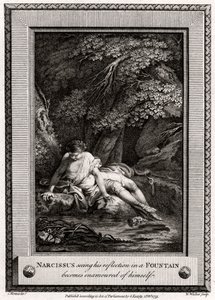 Narciso, vendo seu reflexo em uma fonte, torna-se encantado de si mesmo, 1775