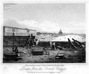 Londres da Strand Bridge, 1816.