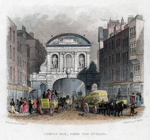 Temple Bar, da Strand, Londres, 1829.