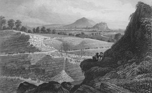 As pedreiras de pedra, Craigleith, perto de Edimburgo: de onde a cidade nova foi construída, 1829