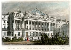 O centro de Cumberland Terrace, Regents Park, Londres, 1829.