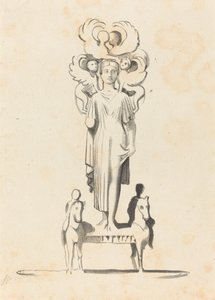 Figura de bronze de Minerva, encontrada no Barrowof Aquiles de W. Walton after John Flaxman