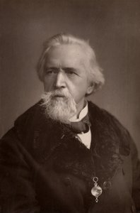 "George Jacob Holyoake (1817-1906) Secularista e reformador social inglês. A última pessoa em Inglaterra a ser presa por ateísmo (1842). Ativo no movimento cooperativo. (woodburytype)