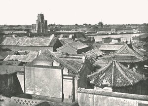 Vista geral mostrando as ruínas da Catedral, Tien-Tsin, China, 1895. de W and S Ltd
