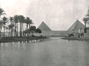 As pirâmides e o Nilo, Gizeh, Egito, 1895.