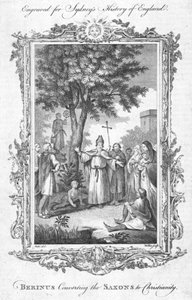 Berinus convertendo os saxões ao cristianismo., C1774