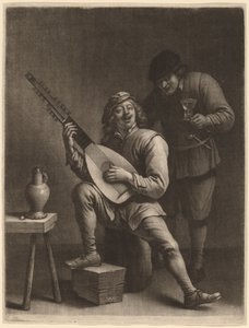 O tocador de alaúde e o bebedor de Wallerant Vaillant after David Teniers the Younger