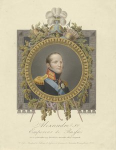 Retrato do Imperador Alexandre I 1777-1825, 1825 de Walraad Nieuwhoff