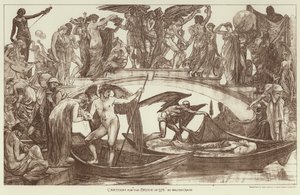 Desenho animado para "A Ponte da Vida" (gravura) de Walter (after) Crane