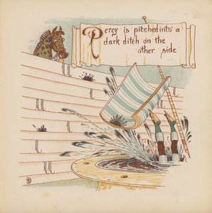 Ilustração para "Pothooks and Perseverance" de Walter Crane (litografia a cores) de Walter (after) Crane