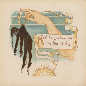 Ilustração para "Pothooks and Perseverance" de Walter Crane (litografia a cores) de Walter (after) Crane