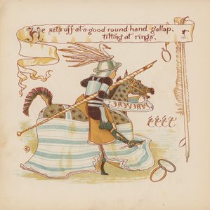 Ilustração para "Pothooks and Perseverance" de Walter Crane (litografia a cores) de Walter (after) Crane