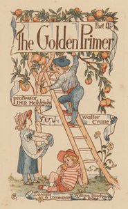 Ilustração da página de título de The Golden Primer (cor litho) de Walter (after) Crane