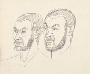 Dois estudos de retrato de Walter Barwig