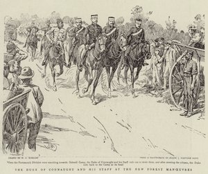 O duque de Connaught e sua equipe nas manobras de New Forest de Walter Charles Horsley