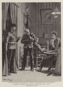 Tommy Atkins no Egito, mostrando seu passe de Walter Charles Horsley