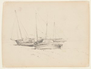 Barcos de pesca à beira-mar de Walter Clark