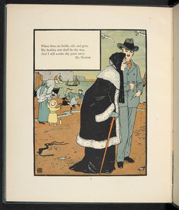 Um homem com a sua mãe numa praia. de Walter Crane