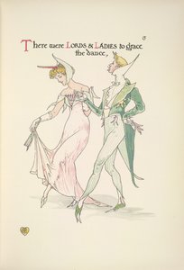 Um jovem homem e uma jovem mulher a prepararem-se para dançar de Walter Crane