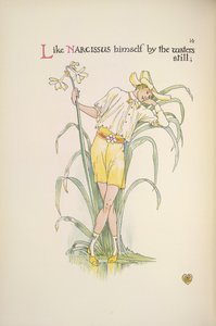 Junto à água está imóvel. Um jovem parado junto à beira da água de Walter Crane