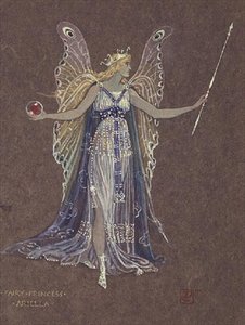 Desenho de figurino para a Fada Princesa Ariella, do 