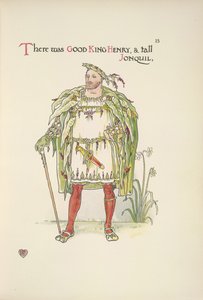O bom Rei Henrique. Um homem vestido de Henrique VIII de Walter Crane
