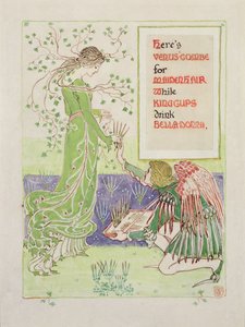 Aqui está Venus &39;Combe para Maidenhair, 1899 (lápis e wc no papel) de Walter Crane