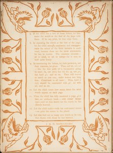 Método de ensino da Primária de Ouro. Bordos florais com querubins. de Walter Crane