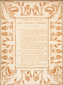 Método de ensino da cartilha dourada. Borda floral, com querubins. de Walter Crane