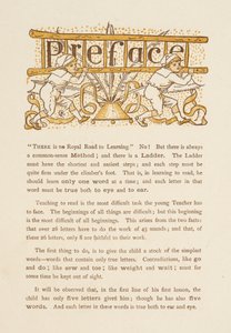 Prefácio a The Golden Primer. Duas crianças carregando uma escada. de Walter Crane