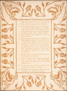 Instruções de leitura para uma criança. Uma borda floral, com querubins. de Walter Crane