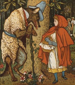 Capuchinho Vermelho (cor litho) de Walter Crane