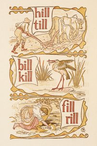 Palavras rimadas que terminam na letra L. Arado. Uma cegonha. A escorva dourada. de Walter Crane