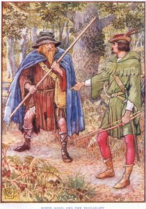 Robin Hood e o mendigo, c.1920 de Walter Crane