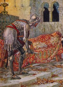 Sir Lancelot na Capela Perigosa, 1911. de Walter Crane