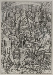 Esboço para ilustração do frontispício de "Living English Poets de Walter Crane
