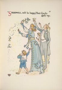 Speedwell. Os convidados do casamento a atirar confete de Walter Crane