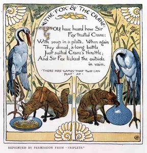 A Raposa e o Guindaste, de Triplets de Walter Crane